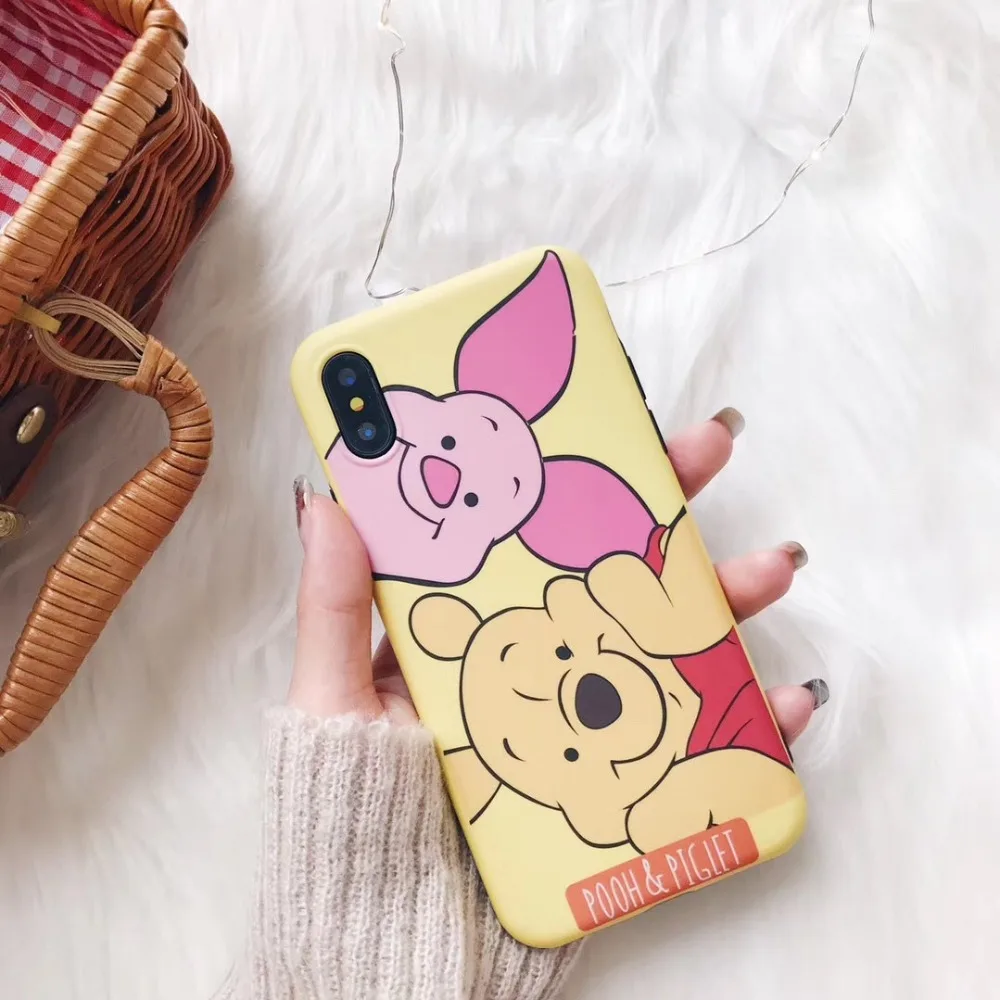 Милый чехол для телефона с медведем Дейзи Дак для iPhone X XS MAX XR 8 7 Plus 6 6s Plus 11 Pro Max мультяшный мягкий чехол с Винни поросенком Funda