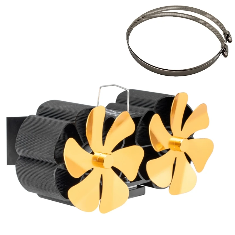 

12 лезвий, дровяная плита, камины рассеивают теплый воздух через дом BG707, вентилятор для дровяной плиты с термометром, зима