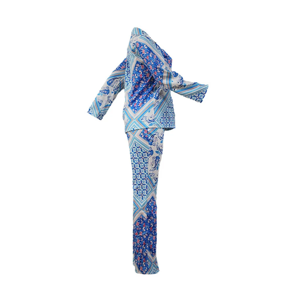 Африканский женский богатый базин комплект из двух предметов с принтом рубашка