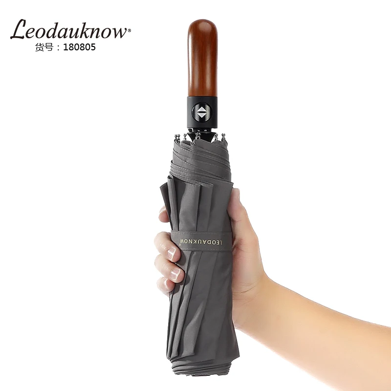 Ветроустойчивая Складная Автоматическая Большая ветрозащитная кожаная ручка