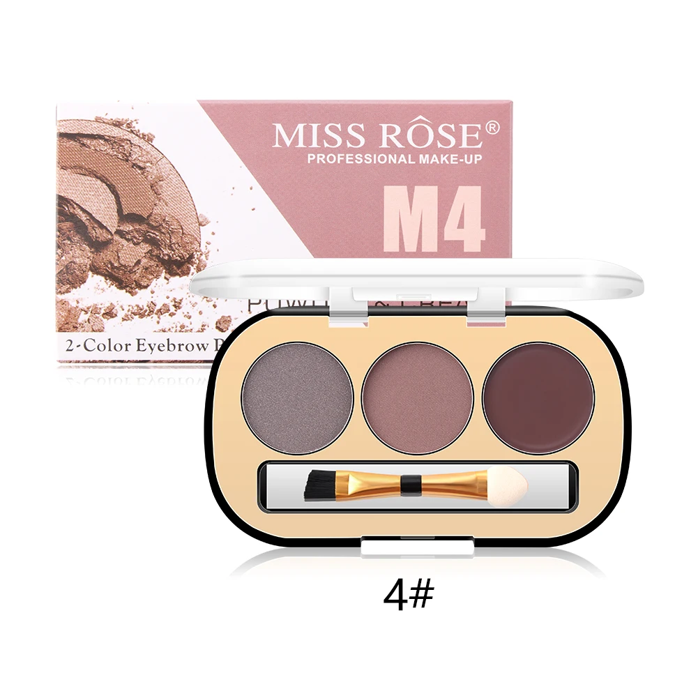 MISS ROSE пудра для бровей Палитра матовые тени для век Палитра долговечная Водонепроницаемая Косметика для макияжа лица брови пигмент TSLM1 - Цвет: M4