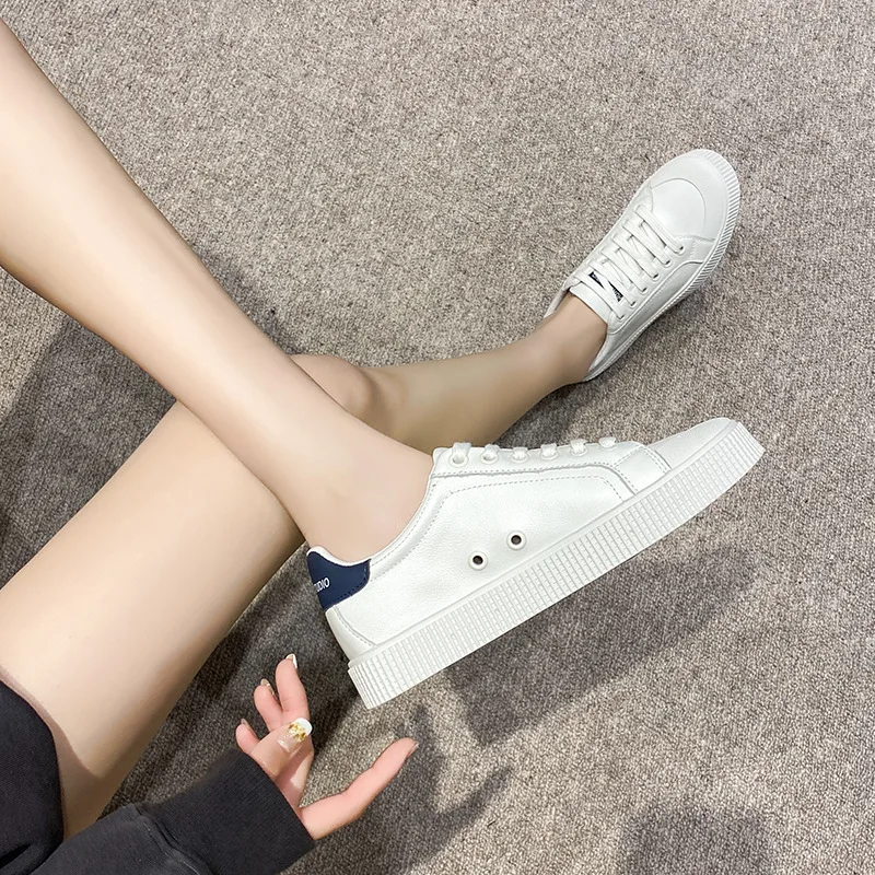 

White Sneakers Platform Woman Shoes for Women 2021 Spring Trainers Women's Leather Shoes Woman Fashion Running Casual Sneaker 35