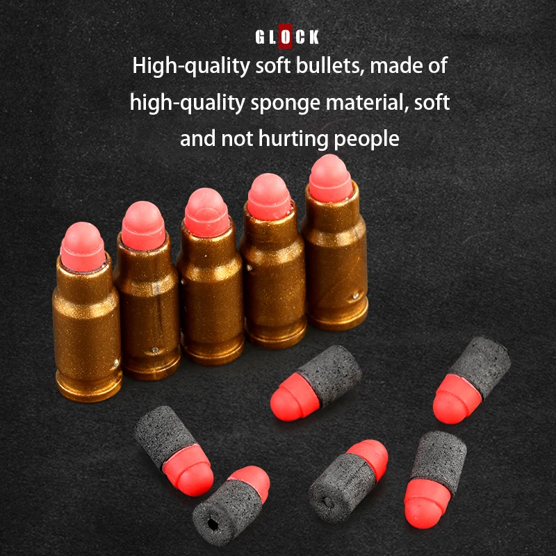 New Glock Toy Pistol Plastic EVA Foam Darts Bullets Gun Simulation Model Beginner Aim Train Handgun Air Boys DIY Gift | Игрушки и хобби