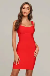 2019 New Women Red black V-Neck Spaghetti Strap Celebrity evening party bodycon bandage dresses wholesale 2019 New Women Red black V-Neck Spaghetti Strap Celebrity evening party bodycon bandage dresses wholesale