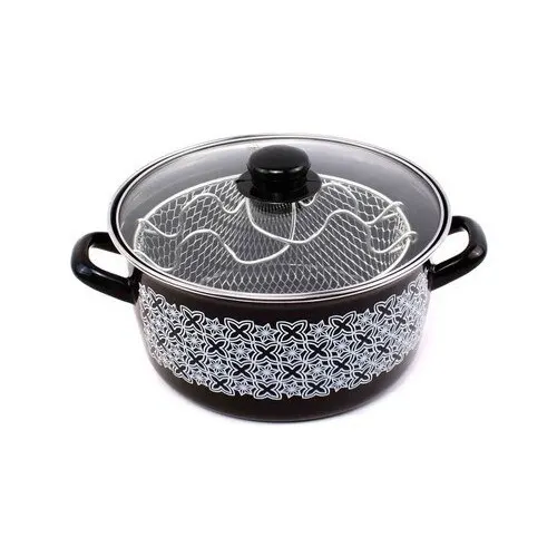 

Enameled Glass Cover Deep Fryer Cooker - Essan