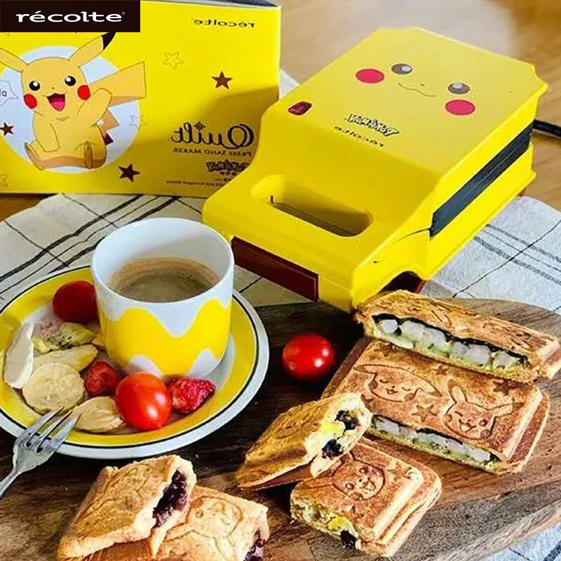 Бутербродница Pikachu, машина для завтрака, тостер для хлеба, электрическая сковорода для выпечки дома