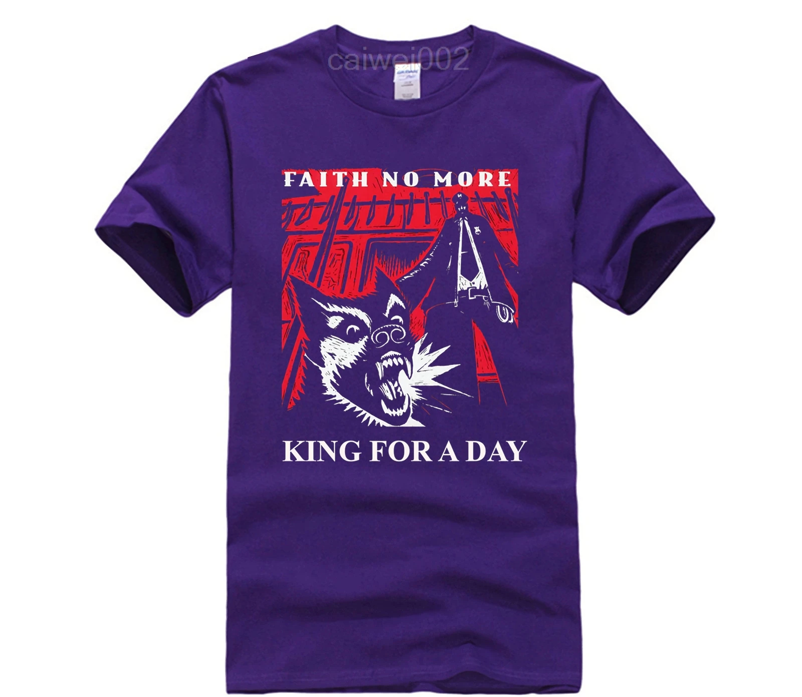 

Men's white short sleeve t-shirt Faith No More King for a Day MrBungle Mike Patton Fashion Street T-Shirt