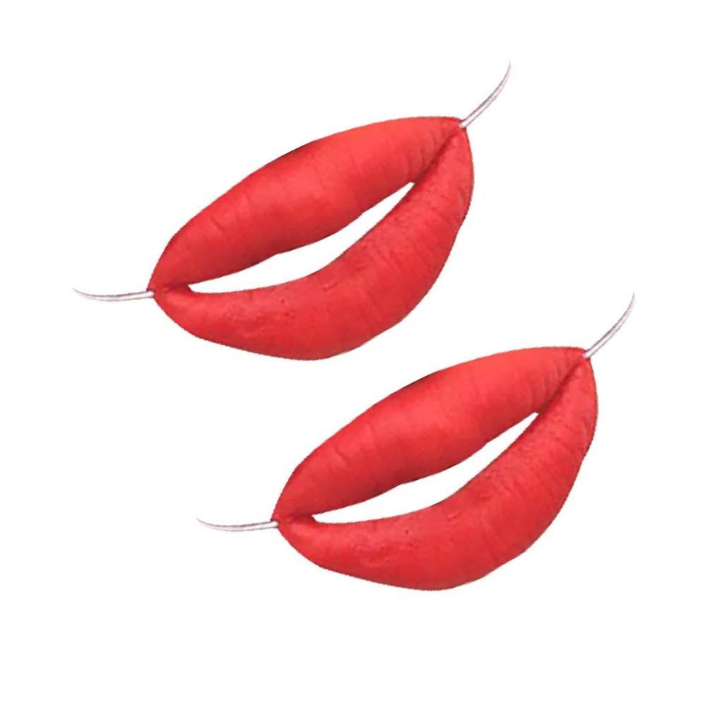 

2pcs Decor Sexy Sausage Mouth Facial Funny Cartoon Red Lips Decors Toys Ornaments Props for Dance Party Festival