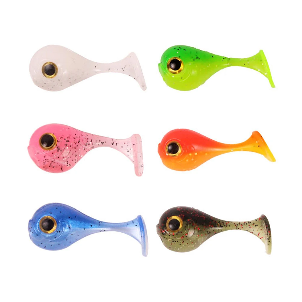 

10pc Big Head Fishing Lure For Artificial T-tail Topwater Floating Silicone Propeller Soft Rotating Tail Soft Bait Bass Swimbait