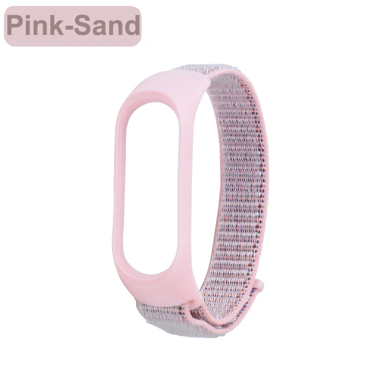 Pink-Sand Браслет mi Band 4, мягкий нейлоновый ремешок для Xiaomi mi, ремешок для браслета 4/3, ремешок для браслета mi Band 4 3, сменные смарт-Аксессуары - Цвет: Pink-Sand