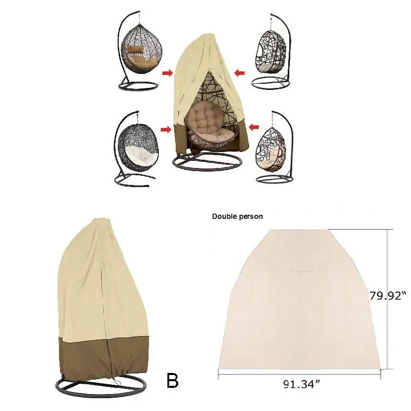 

Hanging Armchair Cover Waterproof Wind Repellent Hover Armchair Protective Cover E2S