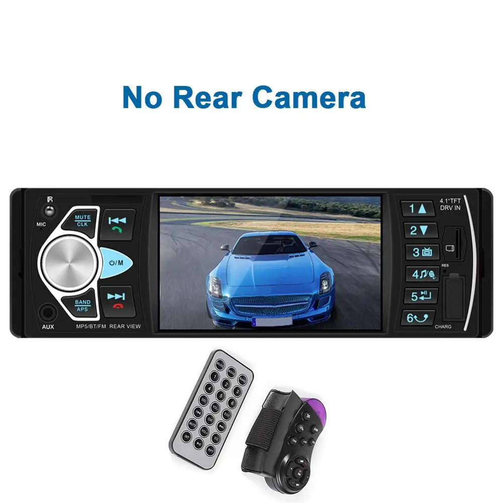 No Rear Camera 4022D-B 1 Din 4,1 ''автомобильный Радио Аудио стерео MP3 Авто Аудио плеер Bluetooth Авто Радио USB FM стерео Поддержка камеры заднего вида - Цвет: No Rear Camera
