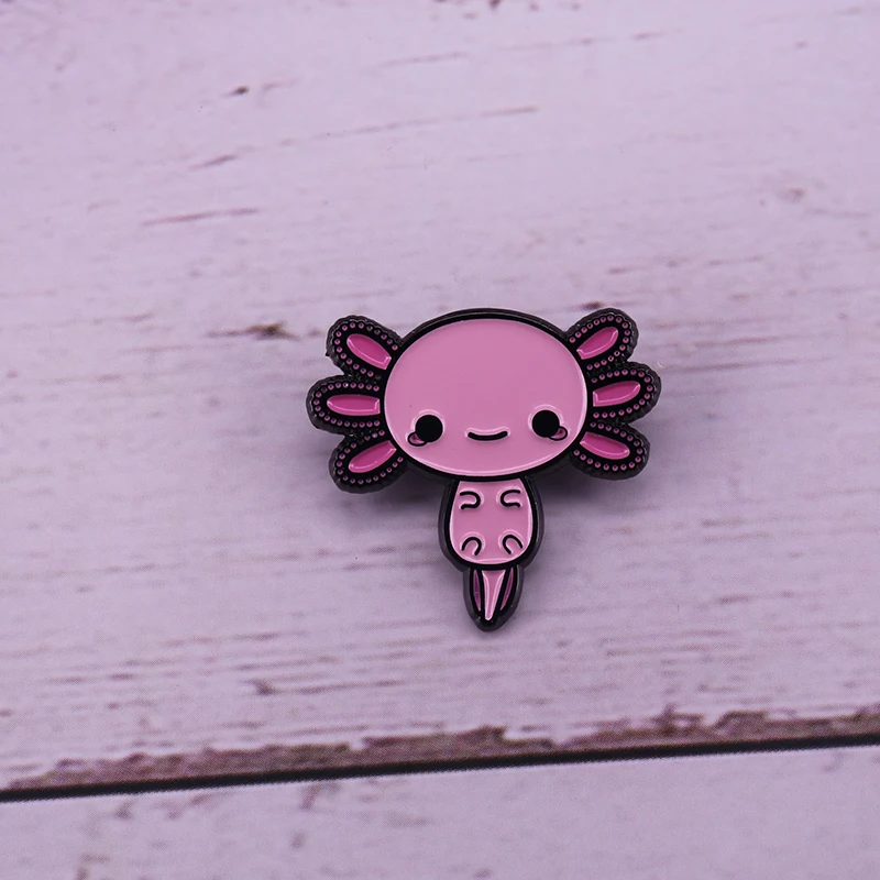 Мультяшный счастливый Axolotl эмалированный штифт подарок для изумранда | Украшения