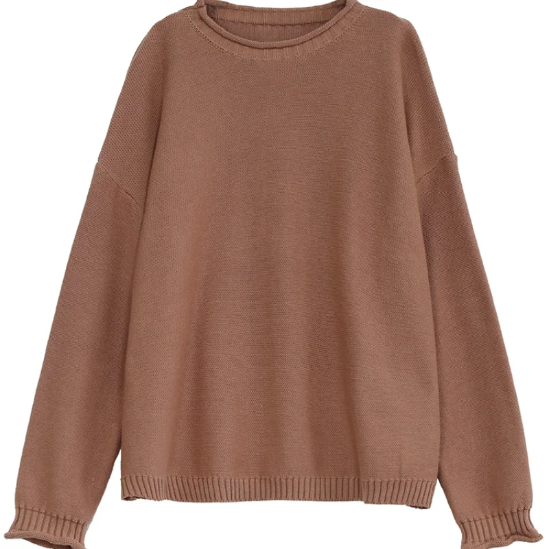 

Women Cotton Pullover Sweaters Solid Color O-Neck Long Sleeve 2021 Autumn New Female Knitted Soft Casual lazy Sweaters