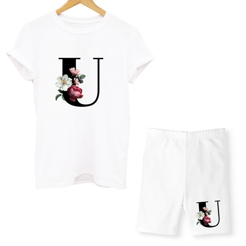

Women Two Piec Set Printed T Shirts and Shorts Set Summer Short Sleeve O-neck Casual Joggers Biker Shorts Sexy Outfit Woman DIY