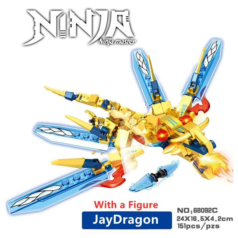 Фигурки ниндзя Кай Джей Зейн из м/ф Драконий рыцарь детские игрушки кирпичи
