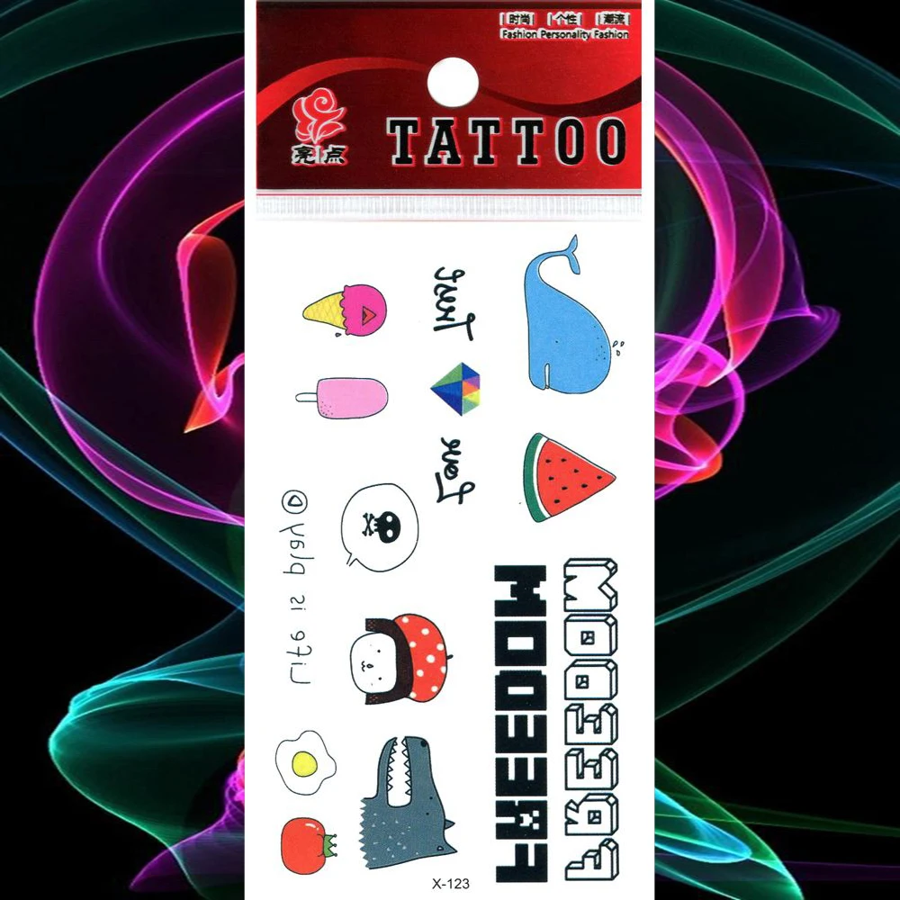 Милые Мультяшные водостойкие татуировки фруктовые наклейки временные тату