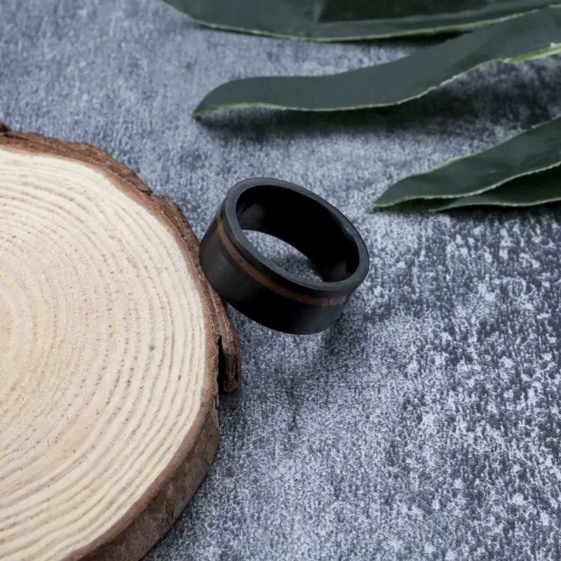 8 мм черные кольца из нержавеющей стали инкрустация Гавайская КоА дерево и