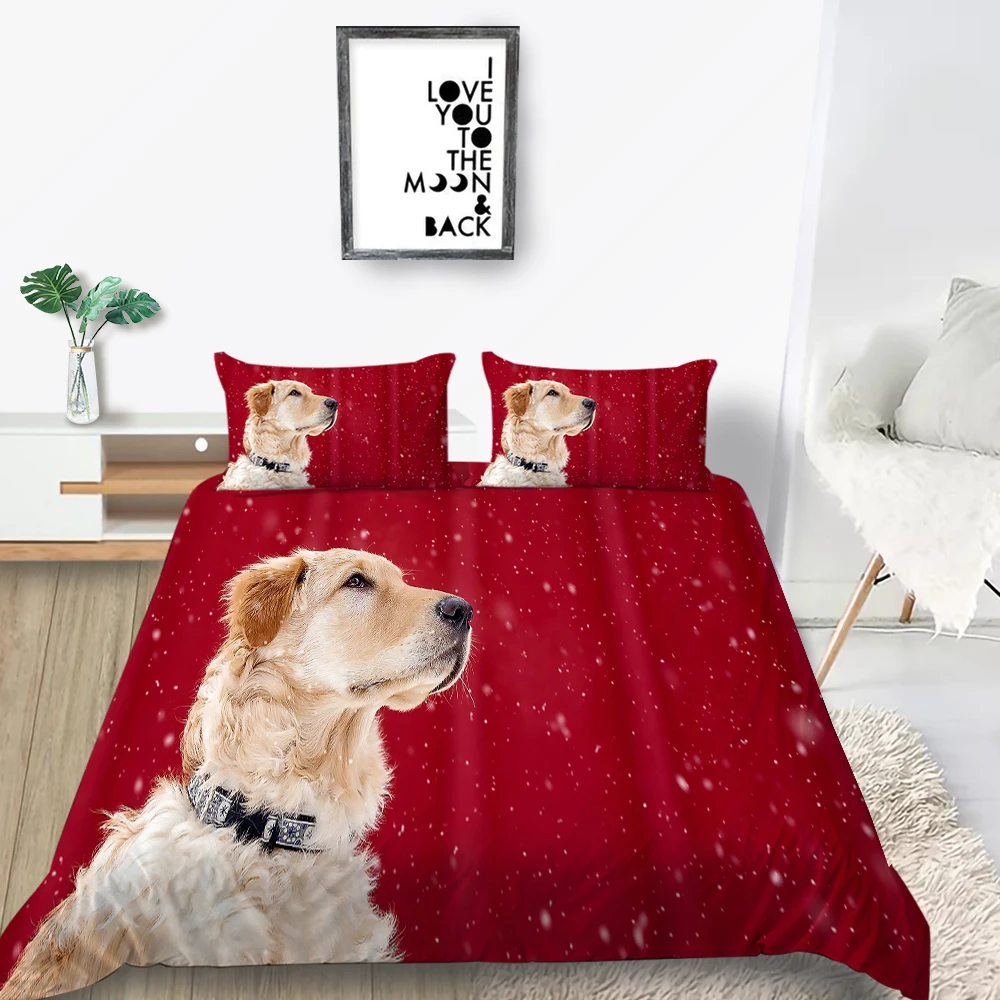 

Hot Sale Bedding Set Handsome Dog Popular 3D Duvet Cover Snow Queen King Twin Full Single Double Unique Design Bed Set