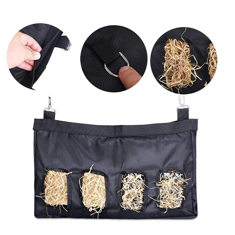 

Rabbit Hay Feeder Bag Durable Hanging Hay Feed Storage Dispenser Container for Guinea Pig Chinchilla Small Animals Pet Feeder