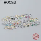 WOOZU реальные 925 стерлингового серебра Красочные Циркон с узором из четырехлистного клевера, свисающие серьги для женщин, серьги вечерние для девочек Роскошные ювелирные изделия: модные серьги в форме