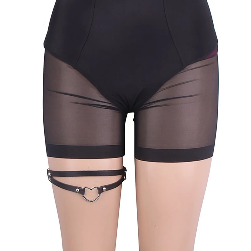 Женский эластичный кожаный ремень в форме сердца плотная подвеска панк подвязка