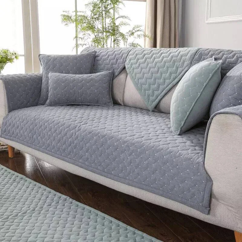 

Мягкий плюшевый чехол для дивана, однотонный нескользящий чехол для углового дивана, украшение гостиной