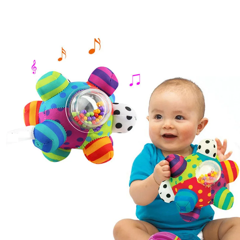 

Develop Fun Little Loud Bell Baby Ball Rattles Toy Baby Intelligence Grasping Toy HandBell Rattle Toys For Baby/Infant