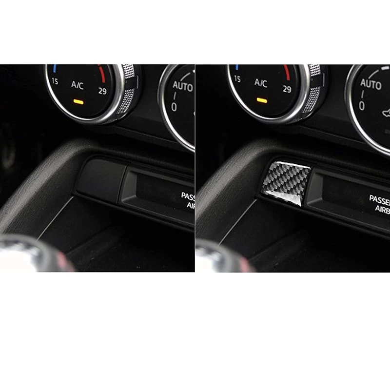 

Roadster Carbon Fiber Center Storage Button Switch Cover Trim Sticker for Mazda MX-5 Miata 2016+ MX5 ND Interior