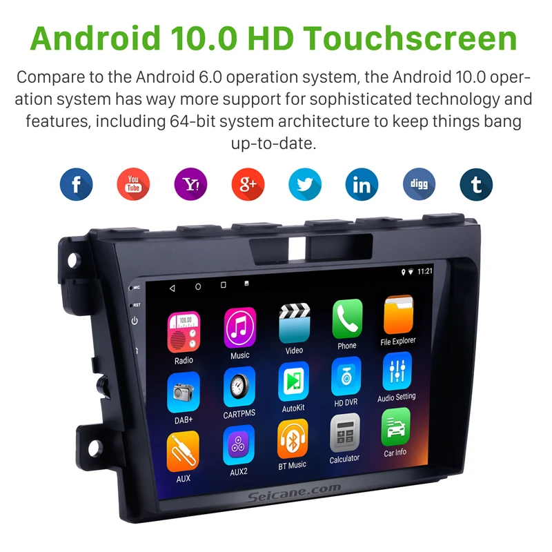 Seicane для 2007 2008 2009 2010-2012-2014 MAZDA CX-7 Android 10 0 2 DIN 9 дюймов GPS-навигация Сенсорный экран RDS