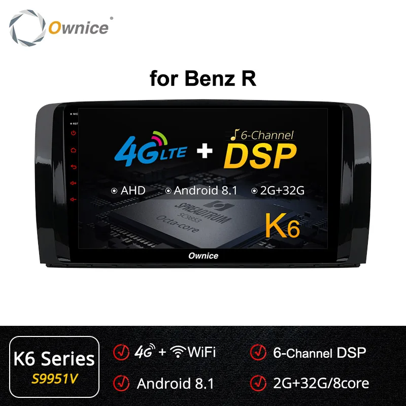 S9951 K6 Ownice 360 Panorama Android 9,0 DSP SPDIF k3 k5 k6 автомобильный dvd-плеер gps радио для Mercedes Benz R Class W251 R280 R300 R320 R350 - Color: S9951 K6