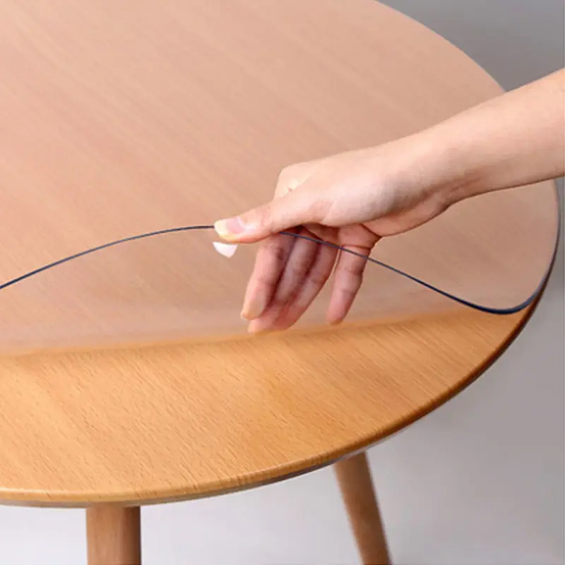 

1mm PVC Round Tablecloth Placemat Flexible Glass Protector Silicone Oilcloth Waterproof Coffee Table Cover Wedding Decoration