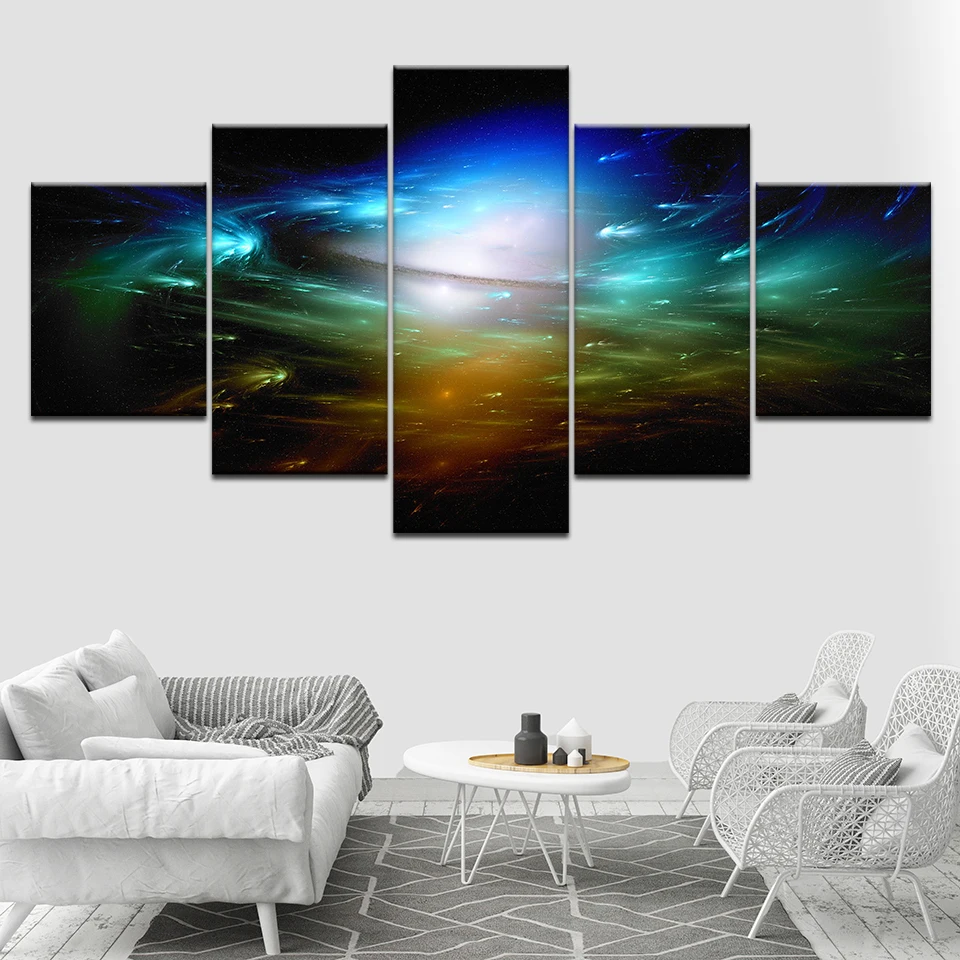 5 панелей холст с изображением земли космические художественные принты