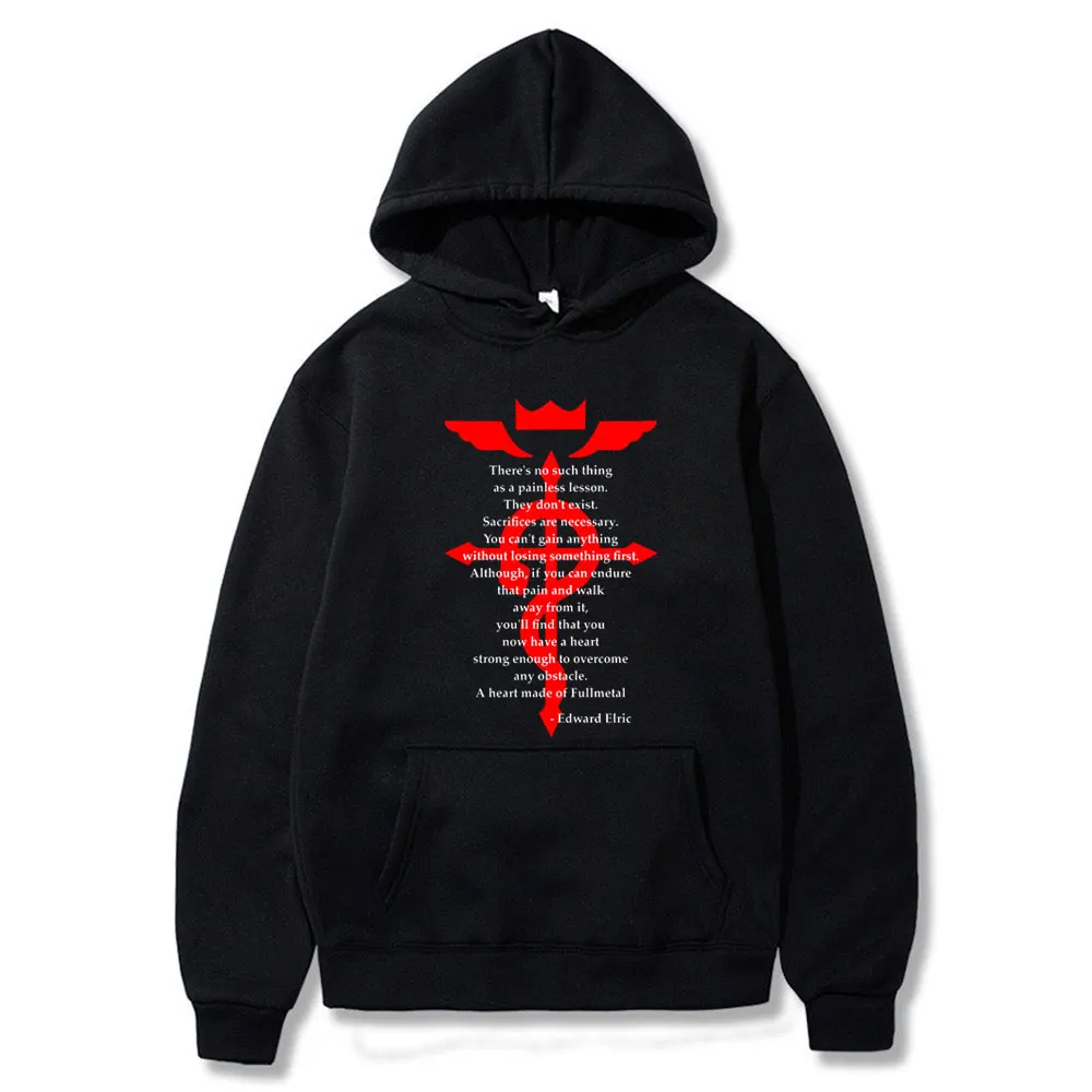 

Funny Fullmetal Alchemist Edward Elric's Spring Autumn Hoodie Sweatshirt Men/women Hipster Cosplay Hoody Male Retro Hoodies Tops