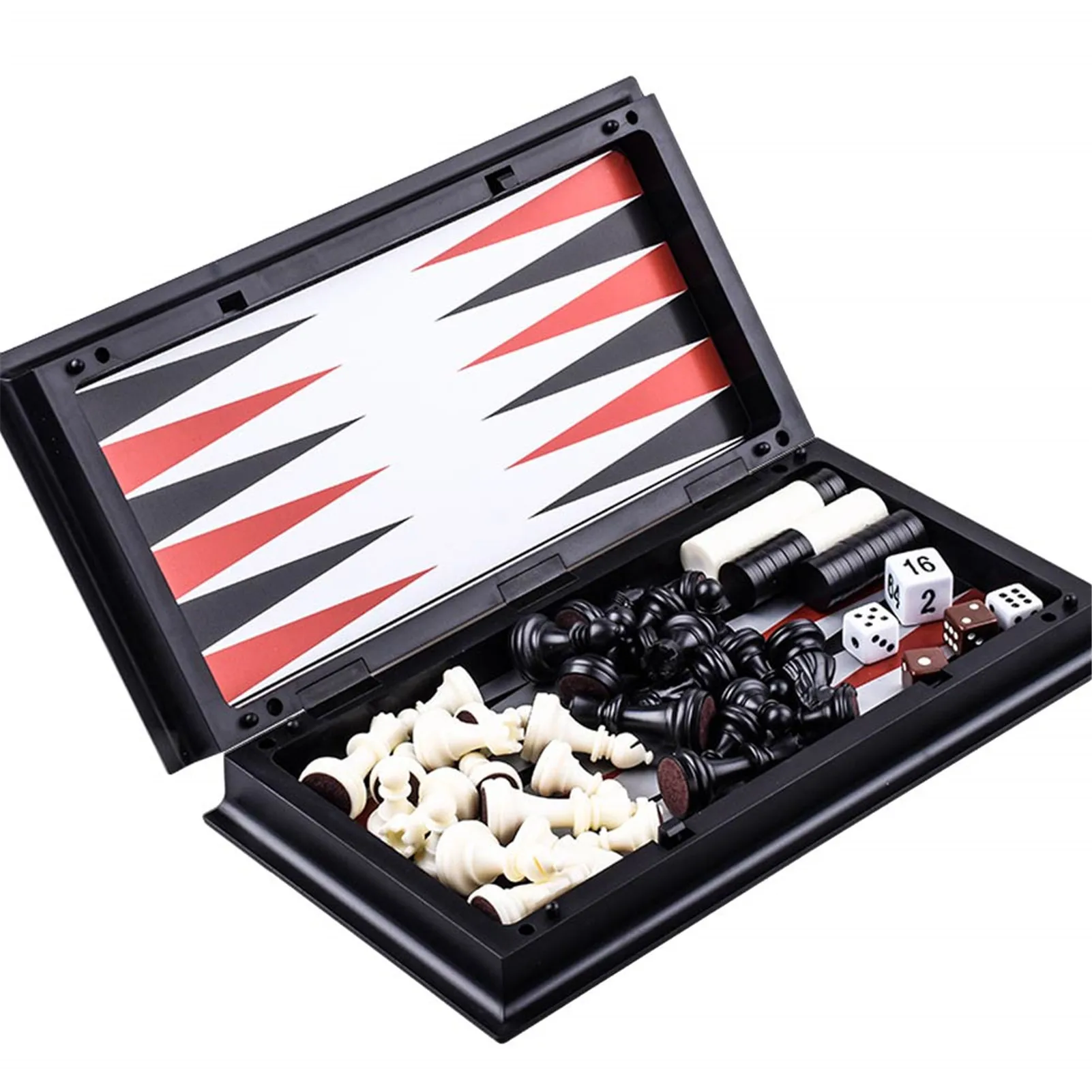 

3-in-1 Magnetic Travel Chess Game Set Portable Folding Checker Kit Logical Memory Wisdom Training Gift Suitable For All Ages
