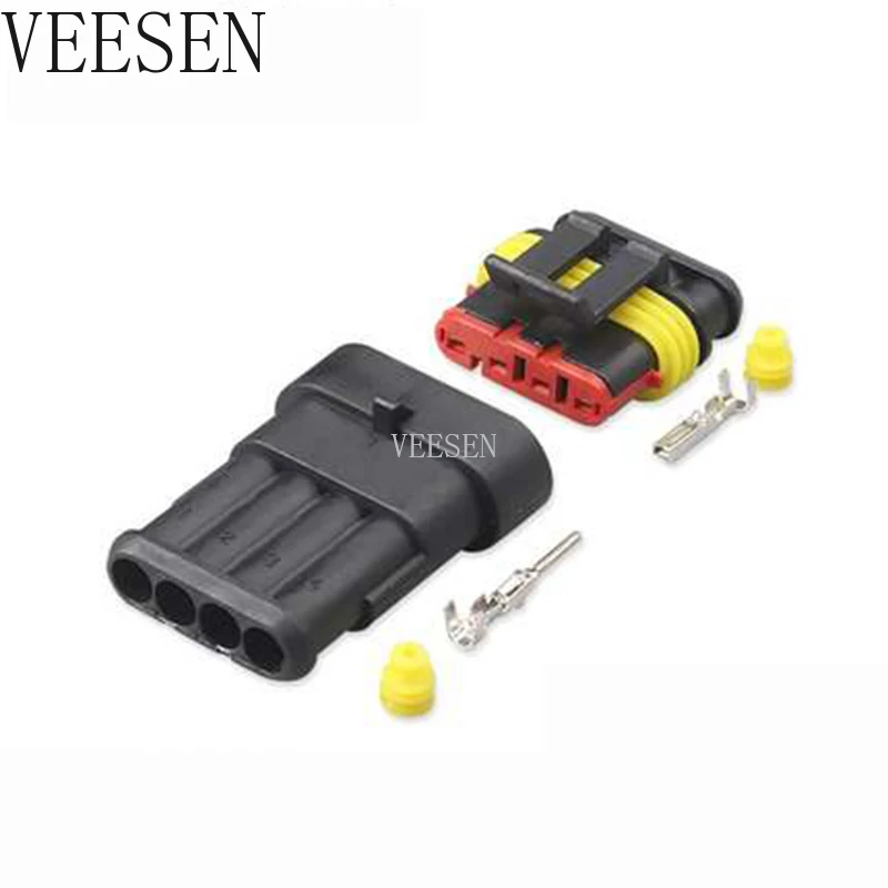 10-установочный комплект водонепроницаемых электрических разъемов Kit 2Pin/3 Pin/4 Pin Way для автомобильных разъемов и контактных групп.