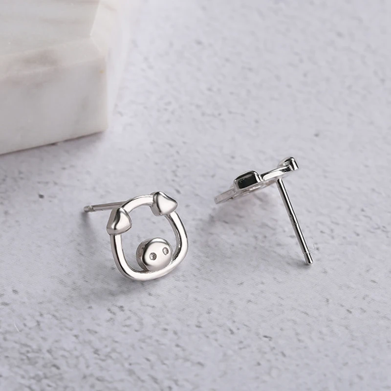 

Korean style cute piggy micro zircon small animal fashion earrings girls preferred gifts3