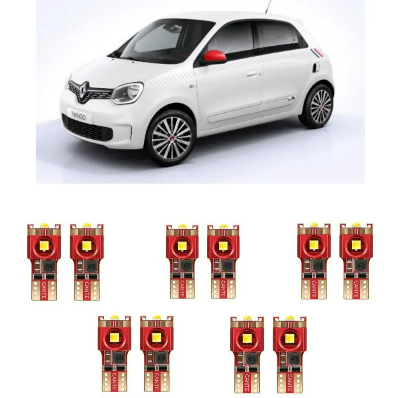 

10pc w5w Car LED lighting For Renault sandero stepway twingo vel satis wind zoe talisman thalia trafic interior light kit