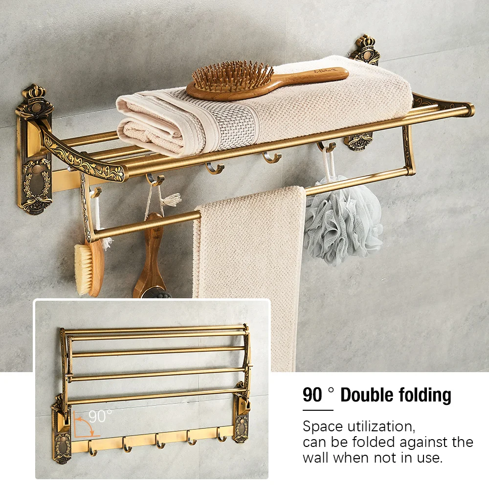 bathroom accessories antique brass bathroom shelf towel ring paper holder toilet brush coat hook bath rack soap dish free global shipping