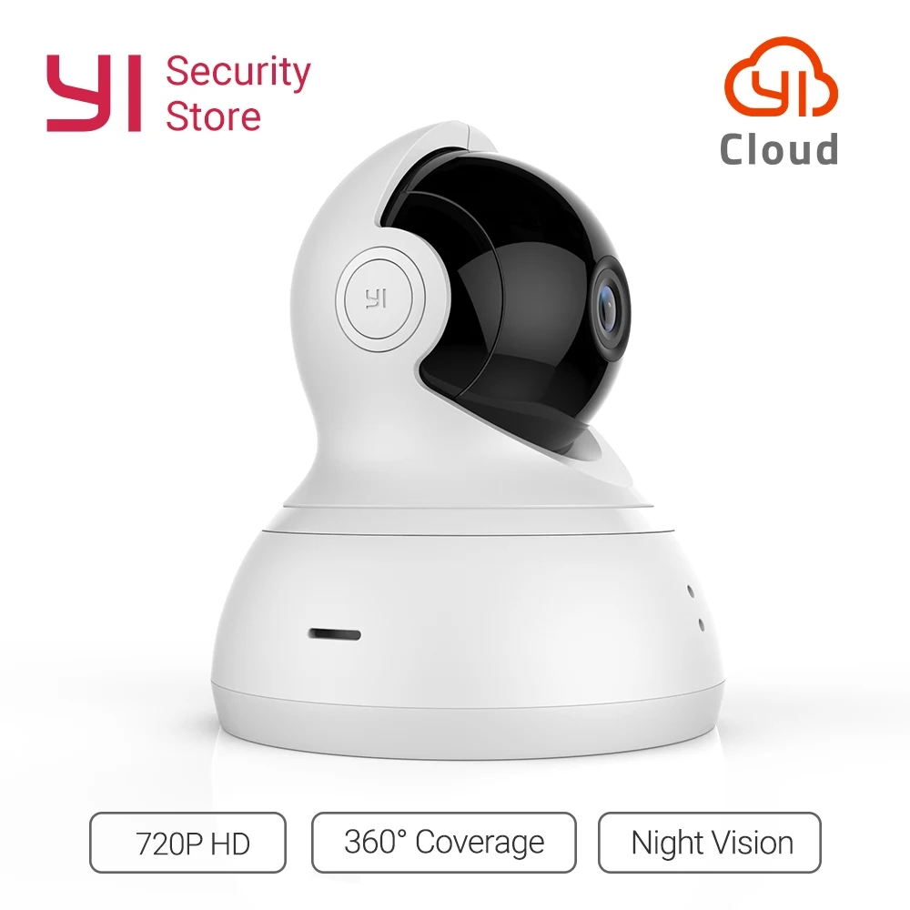 YI Dome 720P камера домашняя wifi 360 градусов ночного видения панорамирование/наклон/зум
