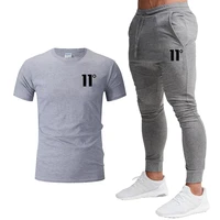 11 degree printing mens sportswear mens t shirt trousers mens two piece cycling jogging short sleeved mens casual suit