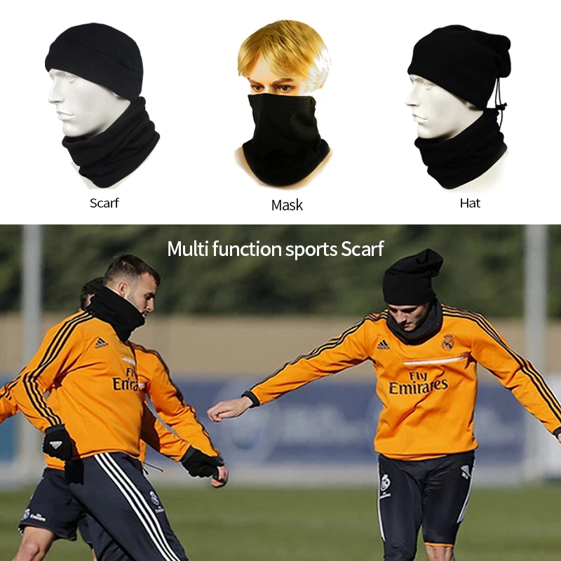 Зимний ветрозащитный шейный платок Футбольная шапка тренировка Уличный спорт