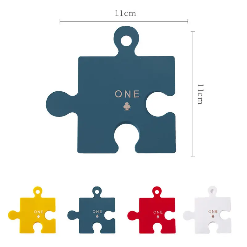 

4pcs Creative Puzzle Table Mats Waterproof Tableware Pads Silicone Hanging Anti-Slip Non-Stick Bowl Insulate Heat Coasters U3