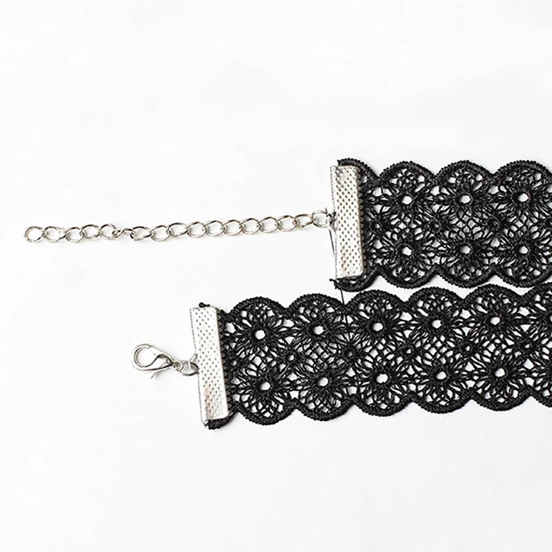 

Handwork Black Color Lace Hollow Out Necklace Set Fashion New Gothic Fashion Sexy Choker Necklace For Women Jewelry Accessories