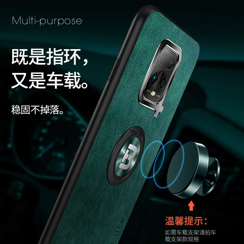 

For Xiaomi Redmi Note 9 Redmi 9 Case Magnetic Ring PU Leather Back Cover for Redmi 10X 4G 10X Pro 5G Car holder Stand Cases