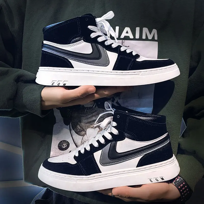 Кроссовки MWY мужские высокие Повседневная дышащая спортивная обувь белые