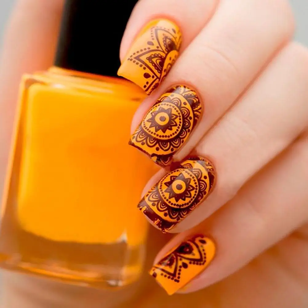 1 шт. Модный цветочный металлический маникюрный шаблон Сделай Сам дизайн ногтей