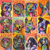 new 5d diy diamond painting abstract dog diamond embroidery animal cross stitch full square round drill home decor manual gift