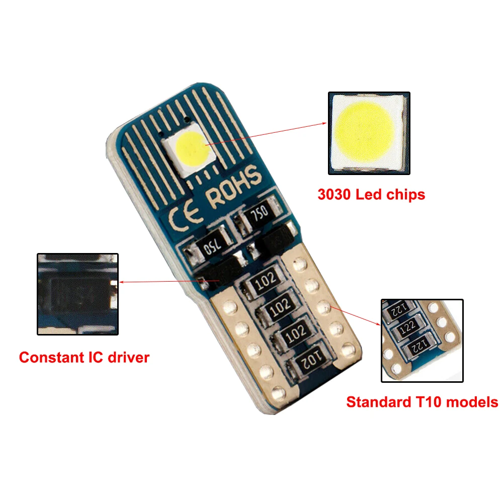 10x T10 2smd 3030 светодиодные лампы для чтения автомобильные номерного знака белые Led W5W
