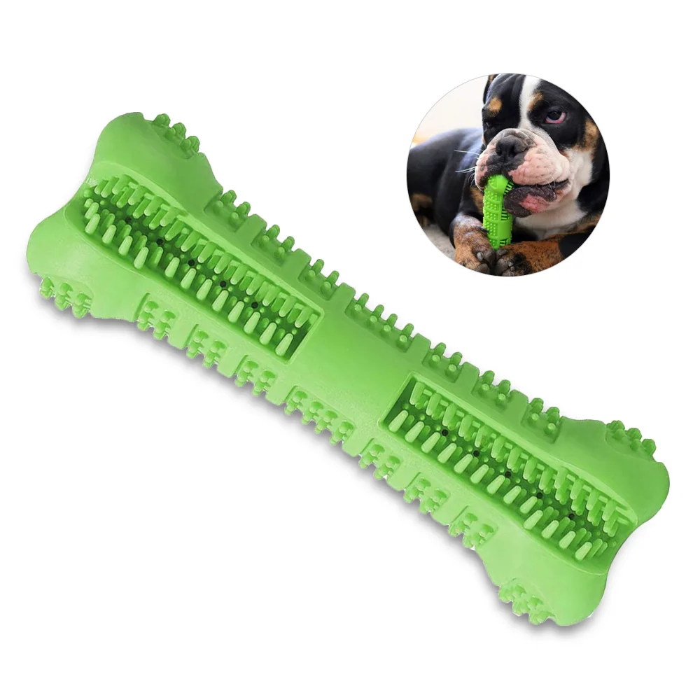 Green Pet зубная щетка для собак жевательная игрушка для собак большие домашние собаки большие коренные зубы чистящее средство для чистки палка Pet собачка моющие средства полости рта палочки для ухода - Color: Green